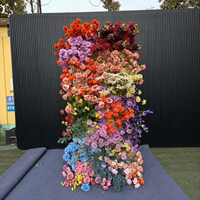 Mur de fleurs artificielles en soie, design moderne et coloré personnalisé pour la rentrée scolaire, Halloween, Nouvel An