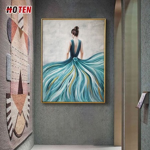Cuchillo de paleta abstracto moderno, pintura al óleo, lienzo, arte de pared, retrato de bailarina de <span class=keywords><strong>Ballet</strong></span> pintado a mano para la decoración del hogar de la sala de estar - Product Image 4