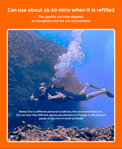 Tudiving 1L tùy chỉnh màu sắc logo CE Breath 15-25min bơm tay bơi dưới nước nhôm bể chứa không khí <span class=keywords><strong>Kit</strong></span> Scuba lặn thiết bị - Product Image 5