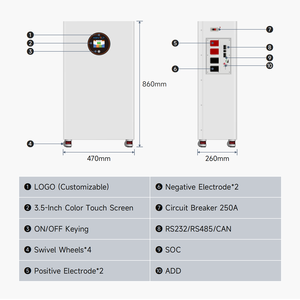 Batería <span class=keywords><strong>Solar</strong></span> de Almacenamiento de Energía para el Hogar KEVOLT, <span class=keywords><strong>5kWh</strong></span>, 10kWh, 16kWh, 20kWh, Batería de Litio de 48V, Paquete de Baterías LiFePO4 - Product Image 6