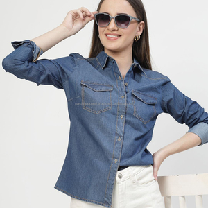 Nardon Apparel mujer 2025 primavera nueva moda Casual blusas de mezclilla Vintage Camisas manga larga de mezclilla femeninas - Product Image 1