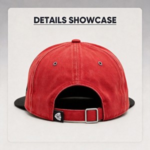 Gorra Snapback de Visera Plana Bicolor Roja y Negra con Bordado 3D CHI Personalizada OEM ODM, Estilo Hip Hop de <span class=keywords><strong>Chicago</strong></span> - Product Image 3