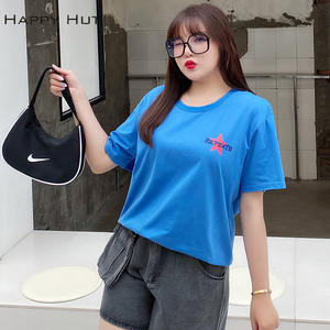 Camiseta holgada de verano para mujer de talla grande, camiseta negra con estampado de cerveza azul en la espalda, jersey de algodón N7645 - Product Image 4