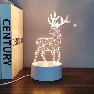 Lampe de nuit LED 3D créative, commande tactile, lumière variable en couleur et monochrome, lumière chaude, décoration moderne pour salon, corps de lampe en ABS - Product Image 6