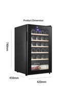 Cave à vin commerciale 24 bouteilles, armoire à vin monotempérature, réfrigérateur à vin autoportant 70L, mini-bar électronique pour hôtel