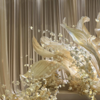 Ruban géant en organza de luxe, décoration de plafond en tissu fluide sur mesure, écologique et durable pour événements de mariage