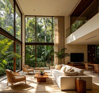 FULLSUMMER Servicio de Diseño de Interiores para Hoteles y Casas, Personalización Completa de Viviendas con Diseño Tropical de Jungla