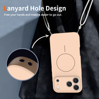 Coque de téléphone magnétique abricot neuve avec protection d'objectif effet peau et couleurs contrastées pour iPhone 17 Pro Max