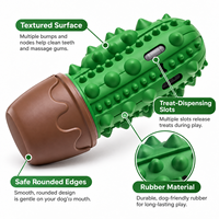 Jouet à mâcher pour chien en caoutchouc durable en forme de cactus, anti-anxiété, couineur, pour le nettoyage des dents, vente en gros