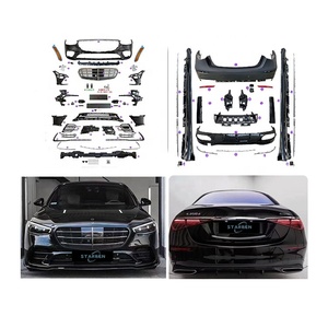 Accessoires Auto W223 <span class=keywords><strong>Classe</strong></span> S <span class=keywords><strong>2021</strong></span> + Mise à niveau S63 S450 Kit de carrosserie de jupe latérale de calandre de pare-chocs avant et arrière pour <span class=keywords><strong>Mercedes</strong></span>-Benz - Product Image 1