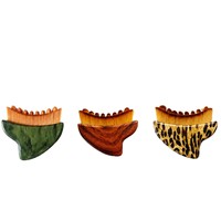 Pinceaux de contour lymphatique et ensemble Gua Sha en jade 2-en-1, outils faciaux en jade pour le drainage lymphatique