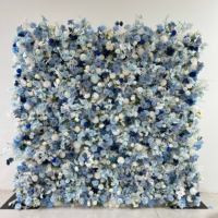 Groothandel Kunstmatige Bloemenmuur Achtergrond 8ft X 8ft Zijden Roos Bloem Wandpanelen Oprollen Bloemenmuur Achtergronddecoratie