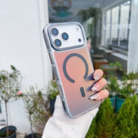 Coque de téléphone magnétique transparente de luxe antichoc en TPU+PC style caméléon à chargement sans fil couleur unie pour iPhone 17 Pro Max
