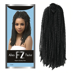 Échantillon Gratuit 10 Pouces Cheveux <span class=keywords><strong>Afro</strong></span> Bouclés Torsadés Ondulés Synthétiques pour Tresses EZ, Coiffures Frisées Tressées pour Femmes - Product Image 1