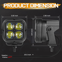 Nouveaux phares antibrouillard universels en aluminium étanches IP67 80W 12V, 3 pouces, LED, blanc, Plug & Play, éclairage tout-terrain
