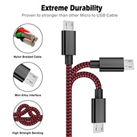 Kabel sinkronisasi Data USB mikro dapat ditarik, pengisi daya Cepat USB mikro asli 100%, kompatibel dengan kamera, Printer komputer