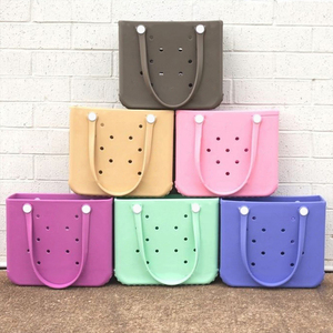 Borsa da Spiaggia in EVA e Silicone Impermeabile Personalizzabile, Stile Classico <span class=keywords><strong>O</strong></span> Bags con Due Manici e Chiusura Aperta, LOGO Personalizzato - Product Image 3