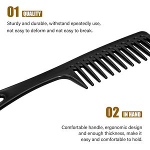 Peigne démêlant antistatique en plastique personnalisé à dents larges, conception épaissie, pour coiffure et usage domestique, vente en gros - Product Image 2