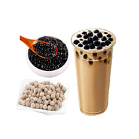 Perles de tapioca noires de haute qualité, perles de boba, boules moelleuses, sirop de sucre brun, durée de conservation de 9 mois, vente en gros en vrac, ingrédient d'usine