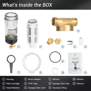 Filtre à eau rotatif vers le bas, filtre à eau de 40 microns pour sédiments de toute la maison avec grattoir