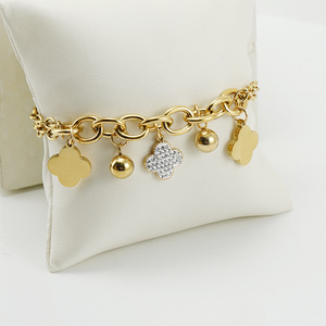 ZOGXIN Charm Bracelet Gold Zinc Alloy Star Flower Pendant Women's Jewelry Gift - Product Image 3