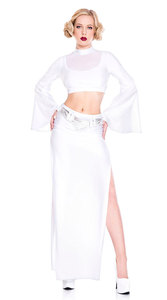Cosplay adulto puesta en escena disfraz nuevo Halloween princesa <span class=keywords><strong>Leia</strong></span> vestido blanco - Product Image 4