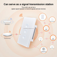 Interrupteur mural intelligent Wi-Fi Tuya US pour produits sans fil AU/US, panneau tactile en verre intelligent, contrôle à distance par application