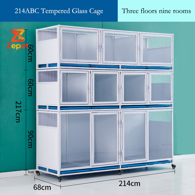 Cage en verre trempé blanc 214ABC