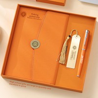 Ensemble de carnets à couverture rigide personnalisés, coffret cadeau de journal d'affaires haut de gamme, marque-pages gravés avec le logo de l'entreprise/l'école - Couverture en polyuréthane