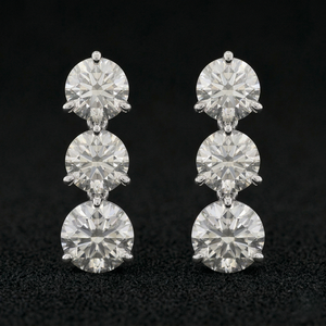 Fine Platinum Diamond Stud Earrings IGI Certified Brilliant Cut High Clarity <b>Stones</b> Elegant Minimalist Jewelry Women Party - Product Image 1