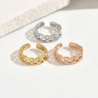 Bague d'orteil ouverte en acier inoxydable 316 plaqué or PVD TR014, motif nœud celtique creux, ajustable, bijoux pour femme