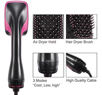 Sèche-cheveux ionique professionnel à massage chaud, avec flux d'air concentré, vent froid et chaud pour une coiffure de salon exquise et durable