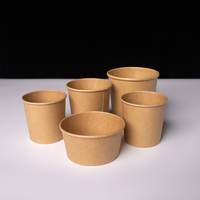 Bol à crème glacée en papier imprimé personnalisé, jetable, 8, 12, 16, 26, 32 oz, bols alimentaires, bols en papier kraft pour soupe avec couvercles