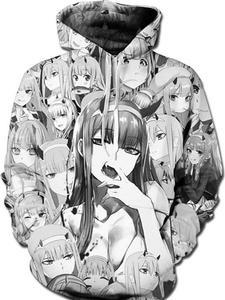 Vente Flash : Sweat à Capuche Imprimé 3D Darling in the Franxx, Sweat-shirt Mode <span class=keywords><strong>Anime</strong></span> Girl <span class=keywords><strong>Zero</strong></span> <span class=keywords><strong>Two</strong></span>, pour Hommes et Femmes, Style Harajuku Cosplay - Product Image 2