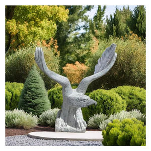 Estatua de Águila de Piedra Hecha a Mano Moderna y Grande en Oferta, Escultura de Jardín Duradera para Exteriores, Marca Sanlei - Product Image 1