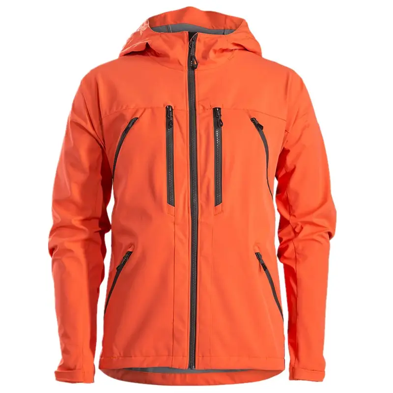 Mens Autumn Orange Windproof Waterproof Outdoor Softshell Jacket For Men