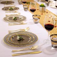 Assiettes de Luxe en Plastique Transparent de 25 cm pour Mariage, Vaisselle Jetable en Plastique Clair