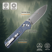 Couteau de poche pliant EDC en acier 14C28N avec manche G10, couteau multifonctionnel pour le camping, la chasse et les activités de plein air, avec clip de transport, vente en gros OEM
