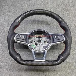 Accessoires intérieurs de voiture personnalisés Volant en cuir en fibre de carbone pour Tiguan <span class=keywords><strong>GTI</strong></span> GTR <span class=keywords><strong>2022</strong></span> 2023 2024 DOS - Product Image 5