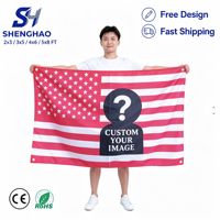Drapeau publicitaire personnalisé à livraison rapide pour les fans, bannière américaine pour concerts, bars, dortoirs