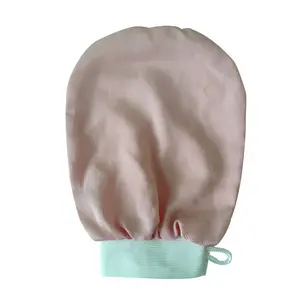 루마 도매 수세미 장갑 각질 제거 깊은 비건 실크 장갑 샤워 및 얼굴 디자인
