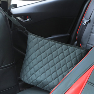 Car Seat <b>Gap</b> Storage Net Leather Organizer Black Diamond 4-7 Compartments Multifunctional Car Use - Product Image 3
