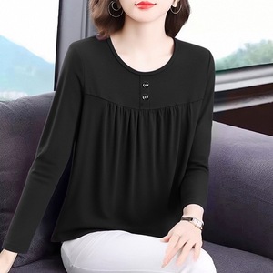 Plus Size Women Long Sleeve T-Shirt Round Neck Dark Green Spring Autumn Base Layer Casual Wear M 5XL - Product Image 4