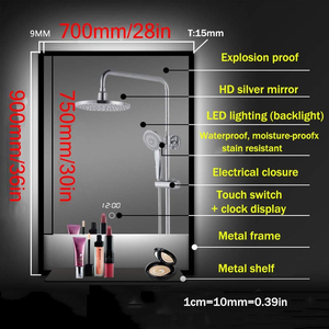 Espejo de <span class=keywords><strong>Baño</strong></span> con Interruptor Táctil LED Retroiluminado y Estante, Espejo de Vanidad Moderno <span class=keywords><strong>para</strong></span> Salón, Dormitorio, Sala de Estar y <span class=keywords><strong>Baño</strong></span> - Product Image 2