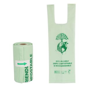 Bolsas de Compras Tipo Chaleco de Almidón de Maíz, Bolsas Ecológicas Biodegradables de Amazon para Desechos de Perros y Gatos con Asas - Product Image 5