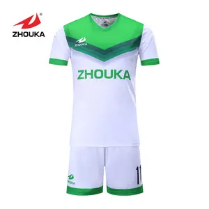 ZHOUKA nuovi prodotti kit calcio t shirt su ordine ufficiale di sport maglia calcio personalizzata uniformi di calcio giovanile