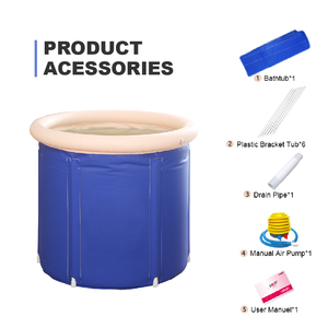 Grande bâche épaisse gonflable <span class=keywords><strong>pliable</strong></span> bleue <span class=keywords><strong>de</strong></span> 0.6mm en pvc <span class=keywords><strong>baignoire</strong></span> <span class=keywords><strong>de</strong></span> <span class=keywords><strong>douche</strong></span> pour adultes - Product Image 5