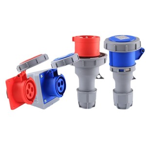 ปลั๊กและเต้ารับอุตสาหกรรมกันน้ำ IP67 ขนาด 16A-32A, ขั้วต่อไฟฟ้าแบบหนัก 3/4/5 ขา 380-415V สำหรับเครื่องจักร - Product Image 1