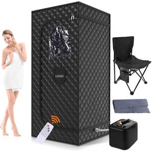 Modern Acrylic Outdoor & Indoor Portable Infrared <b>Sauna</b> Tent with Steamer Box Folding Chair <b>Home</b> Spa Use USB Charging - Product Image 3