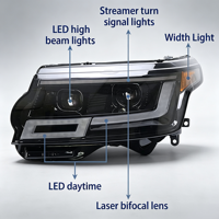 Phares LED : Mise à niveau vers le style 2023 avec feux de jour dynamiques (DRL) et clignotants pour Range Rover Vogue 2013-2017 – Ensemble de phares LED complet